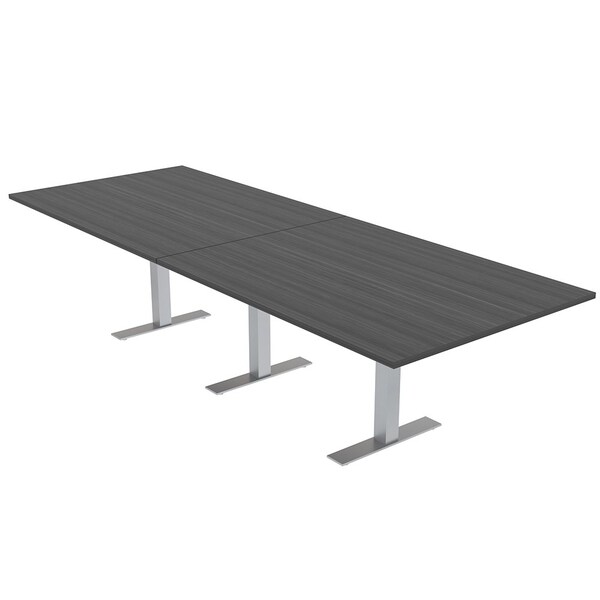 45 in W, 144 in L, 29 in H, Engineered Wood Top, Grey